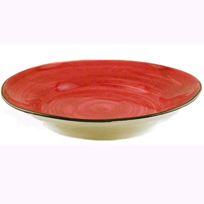 Handmade Red Tortoise Shell Ceramic Serving Bowl (Italy)