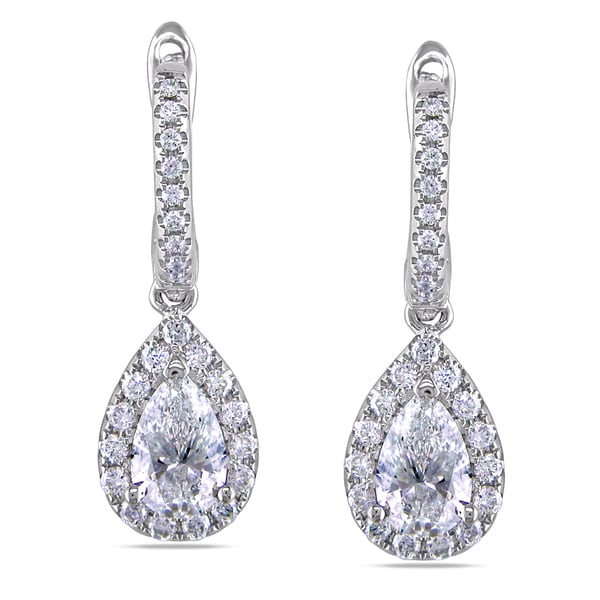 Miadora 14k Gold 1 2/5ct TDW Certified Diamond Dangle Earrings (F G