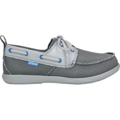 Men�s Crocs Walu Canvas Deck Shoe Charcoal/Light Grey
