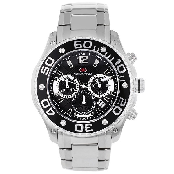 Seapro Mens Celtic Chronograph Watch with Black Dial and Black