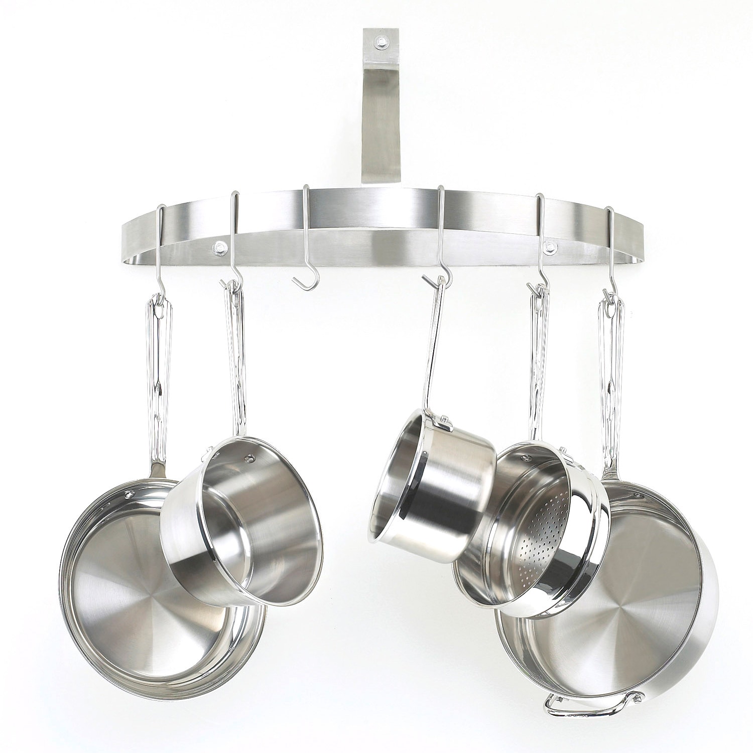 Silver Octagonal Hanging Rack Pots Pan Kitchen Hooks Cuisinart Stainless Steel