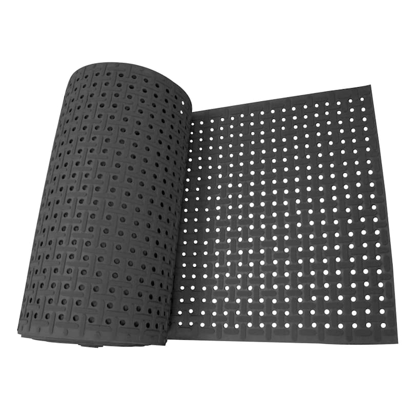 Rubber-Cal 'Paw-Grip' Anti-slip Black Floor Mat - 3/8" x 34" x 36"