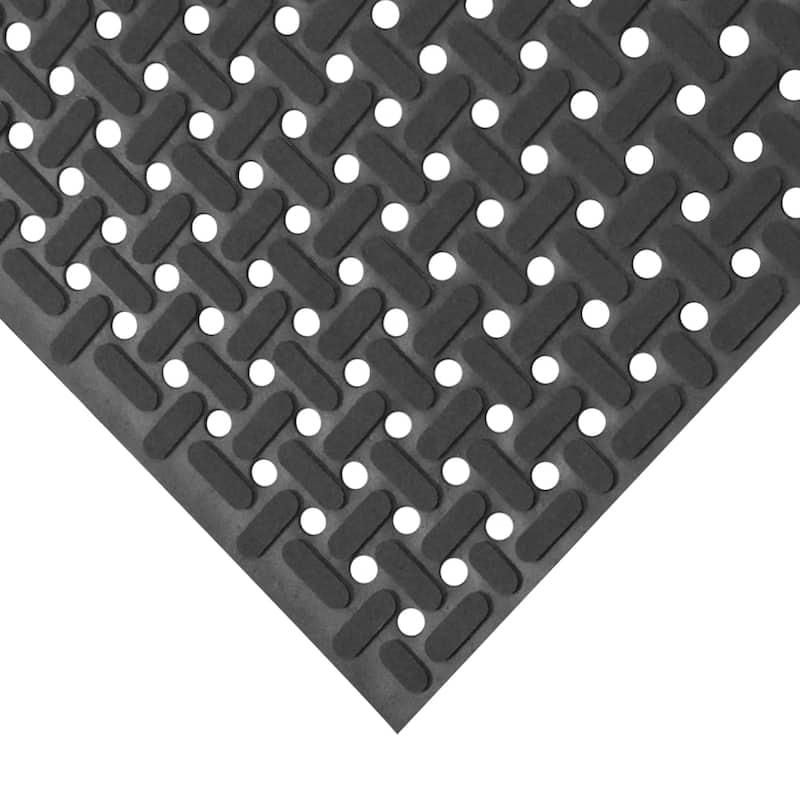 Rubber-Cal 'Paw-Grip' Anti-slip Black Floor Mat - 3/8" x 34" x 36"