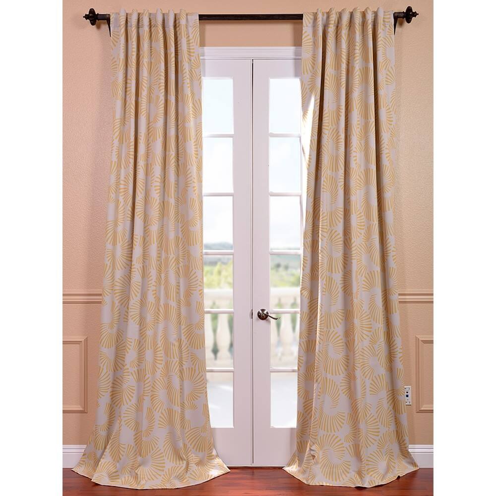 Exclusive Fabrics Sunburst Yellow/ Natural Room Darkening Curtain Panel Pair (2 Panels)