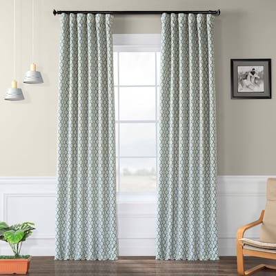 Exclusive Fabrics Casablanca Aqua/ Beige Room Darkening Curtain Panel Pair (2 Panels)