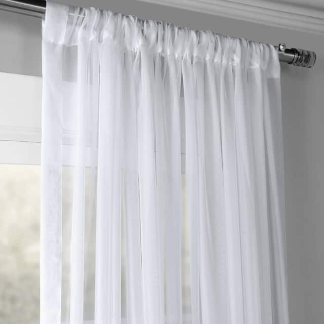 Exclusive Fabrics Extra Wide White Voile Sheer Curtain Panel (1 Panel)