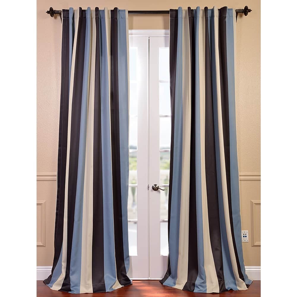 Exclusive Fabrics Portside Stripe Room Darkening Curtain Panel Pair (2 Panels)