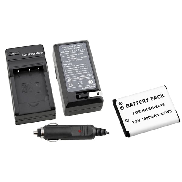 INSTEN Battery Charger/ Battery (Pack of 2) for Nikon CoolPix S4100