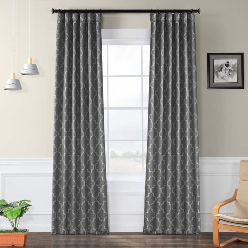 Exclusive Fabrics Seville Room Darkening Curtain Panel Pair (2 Panels) - 50 X 96 - Seville Grey