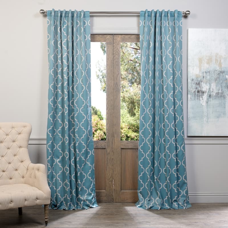 Exclusive Fabrics Seville Room Darkening Curtain Panel Pair (2 Panels) - 50 X 84 - Seville Teal