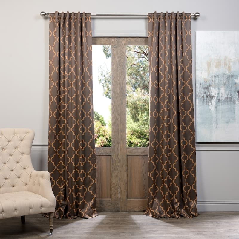 Exclusive Fabrics Seville Room Darkening Curtain Panel Pair (2 Panels) - 50 X 84 - Seville Gold