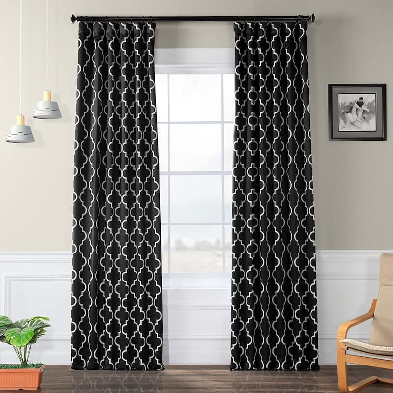 Exclusive Fabrics Seville Room Darkening Curtain Panel Pair (2 Panels) - 50 X 84 - Seville Black