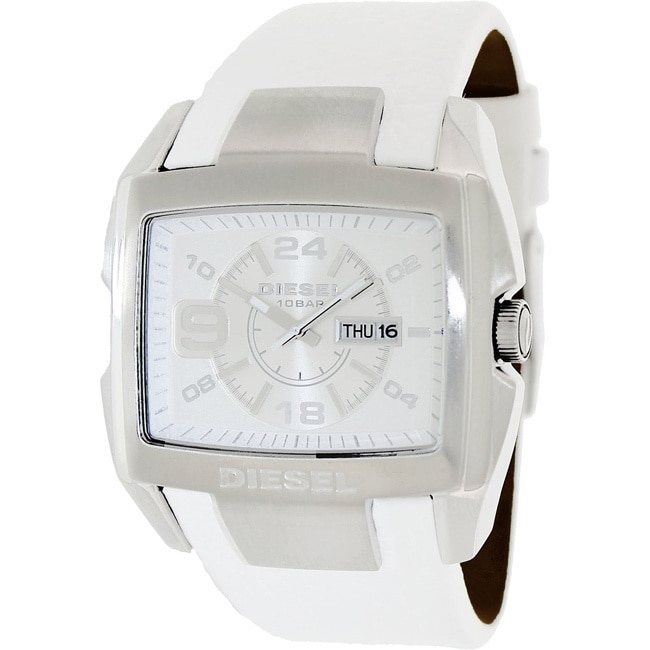 white leather watch mens