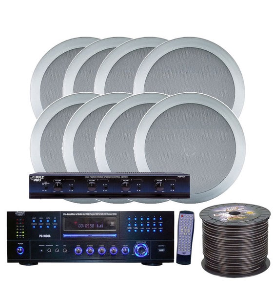 Shop Pyle Kthsp85dvsl 4 Room Home In Ceiling Speakers W Dvd Mp3