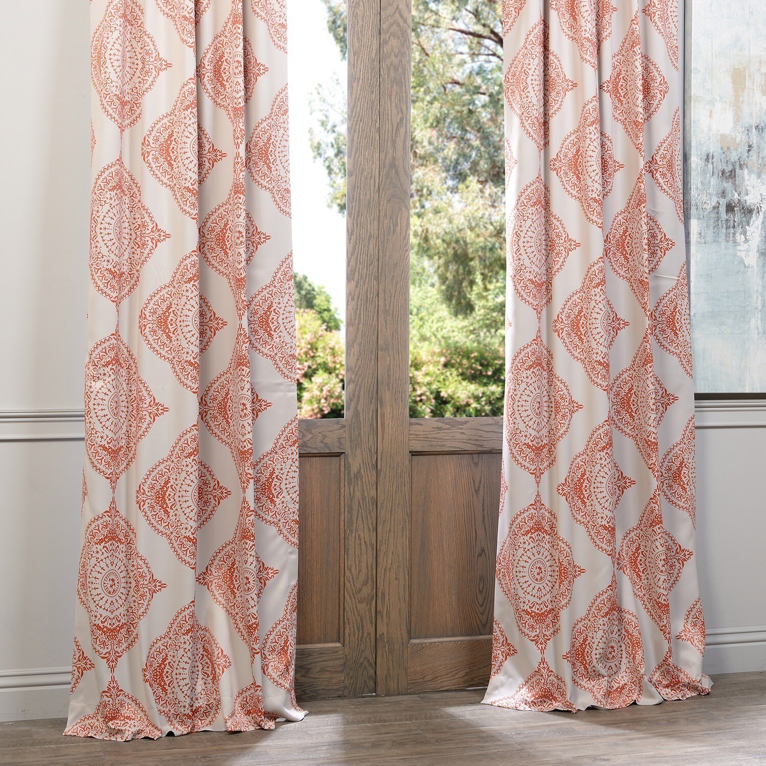 Shop Exclusive Fabrics Henna Blackout Curtain Panel Pair As Is