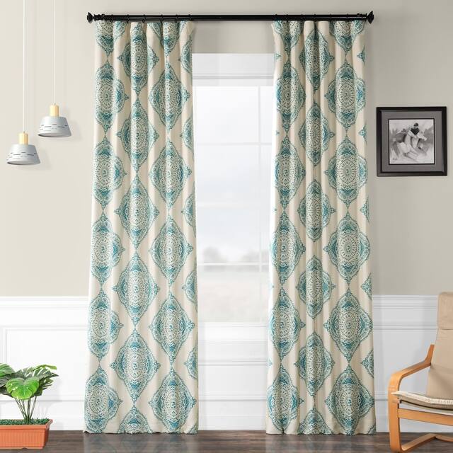 Exclusive Fabrics Henna Room Darkening Curtain Pair (2 Panels) - 50 X 84 - Henna Teal