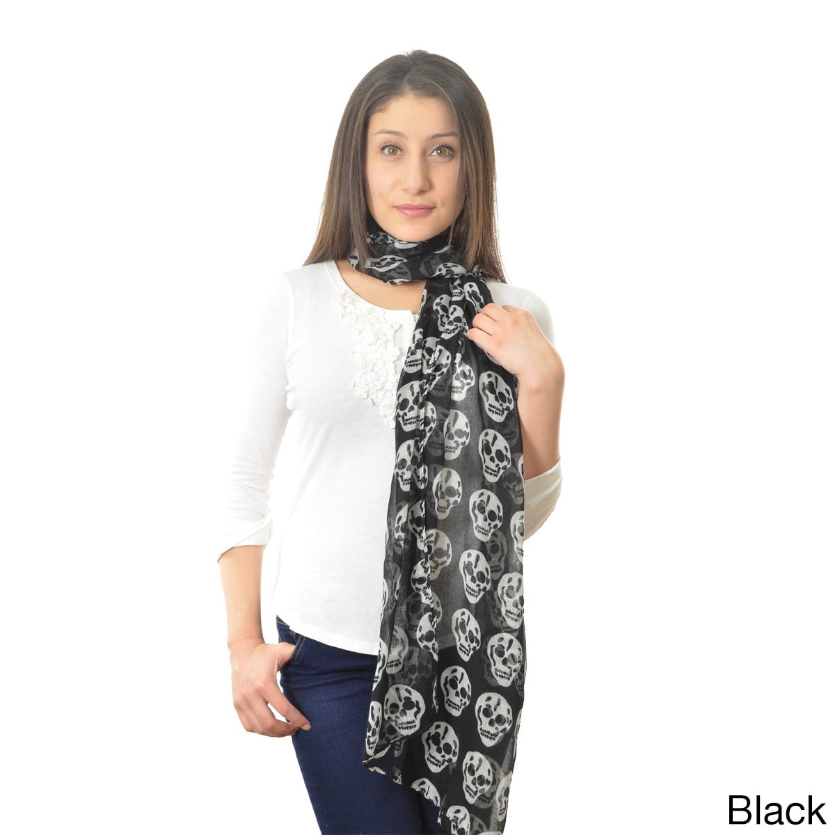 Womens Skull Print Scarf