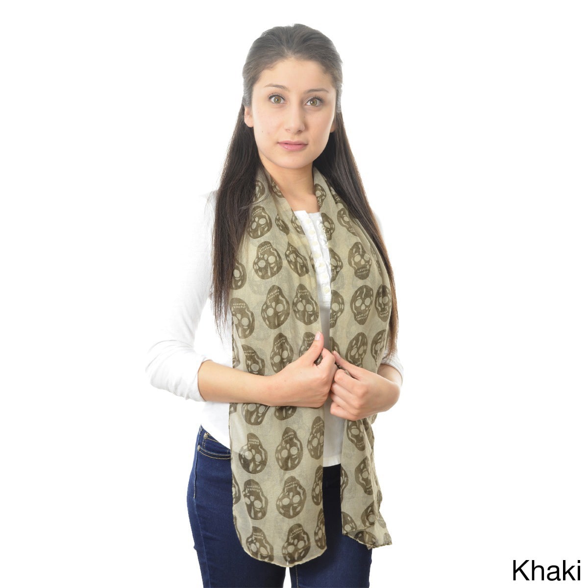 Womens Skull Print Scarf