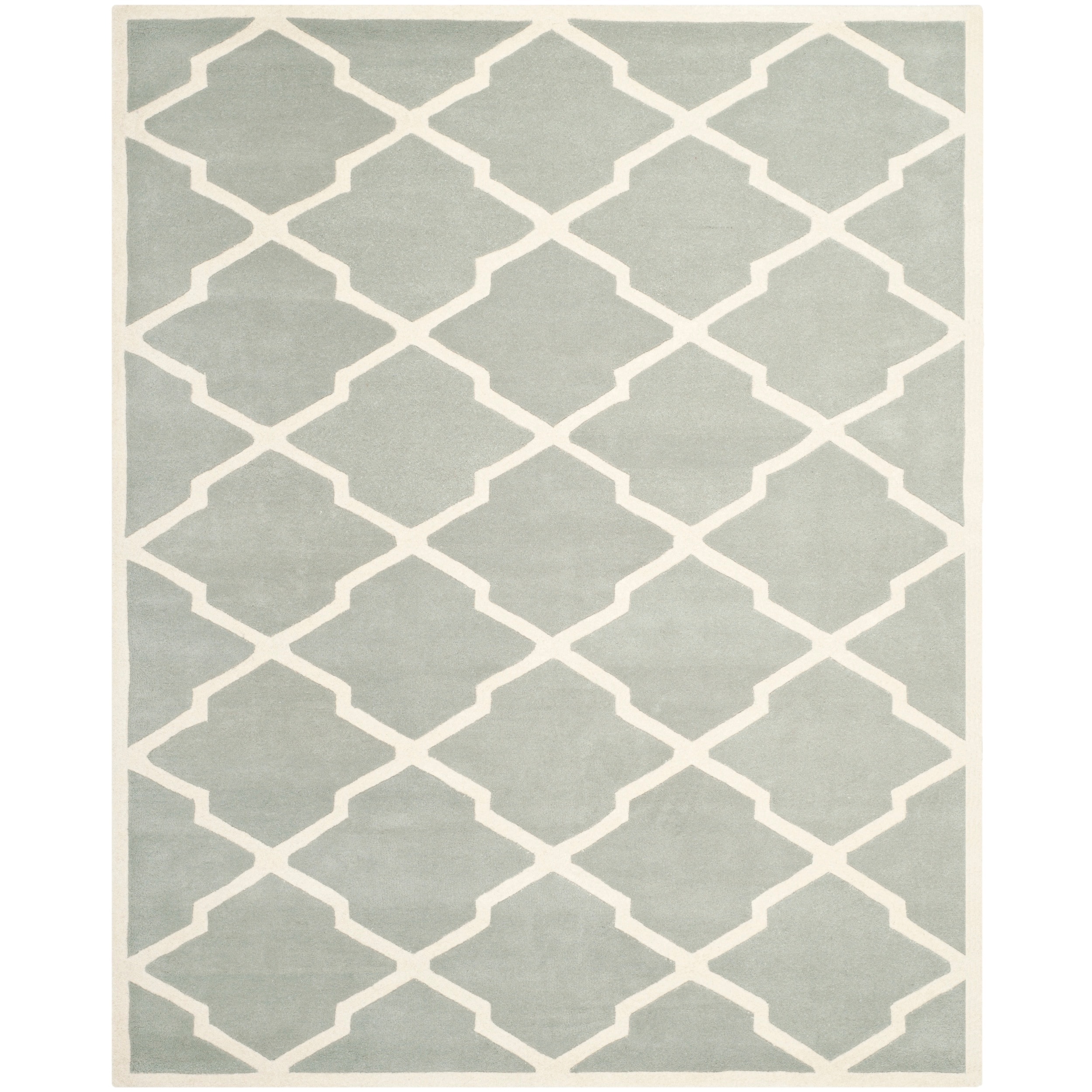 Safavieh Handmade Moroccan Chatham Gray/ Ivory Geometric Wool Rug (5 X 8)