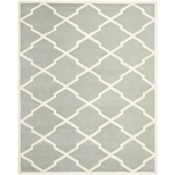 Safavieh Handmade Moroccan Chatham Grey/ Ivory Wool Rug - 8' x 10'