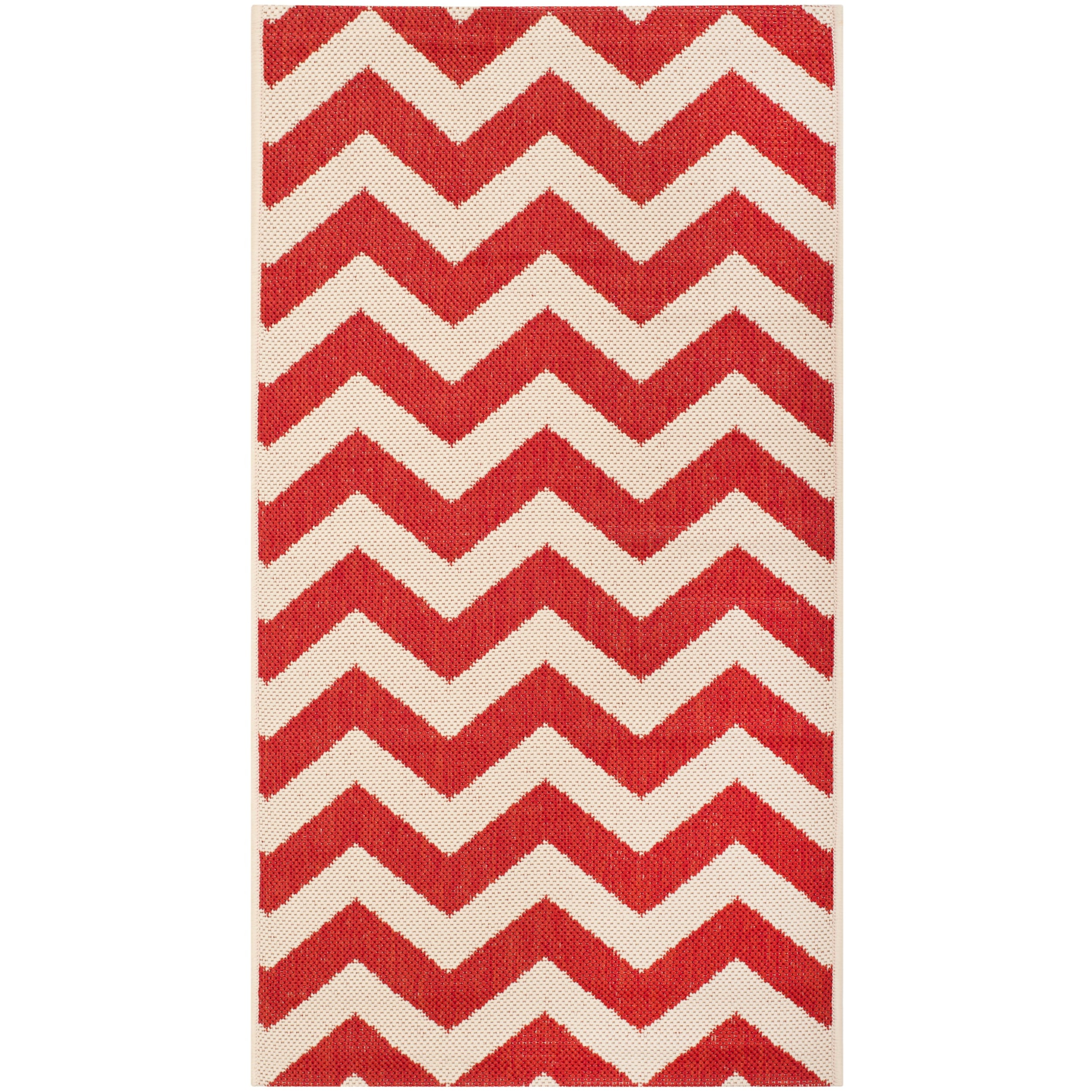 Safavieh Indoor/ Outdoor Courtyard Red Geometric Rug (27 X 5)