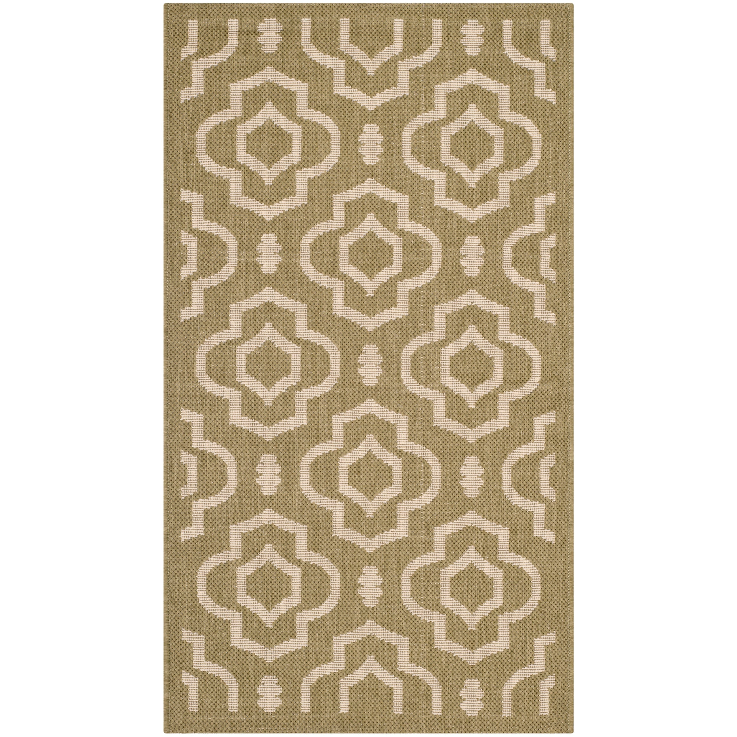 Safavieh Latex free Indoor/ Outdoor Courtyard Green/ Beige Rug (27 X 5)