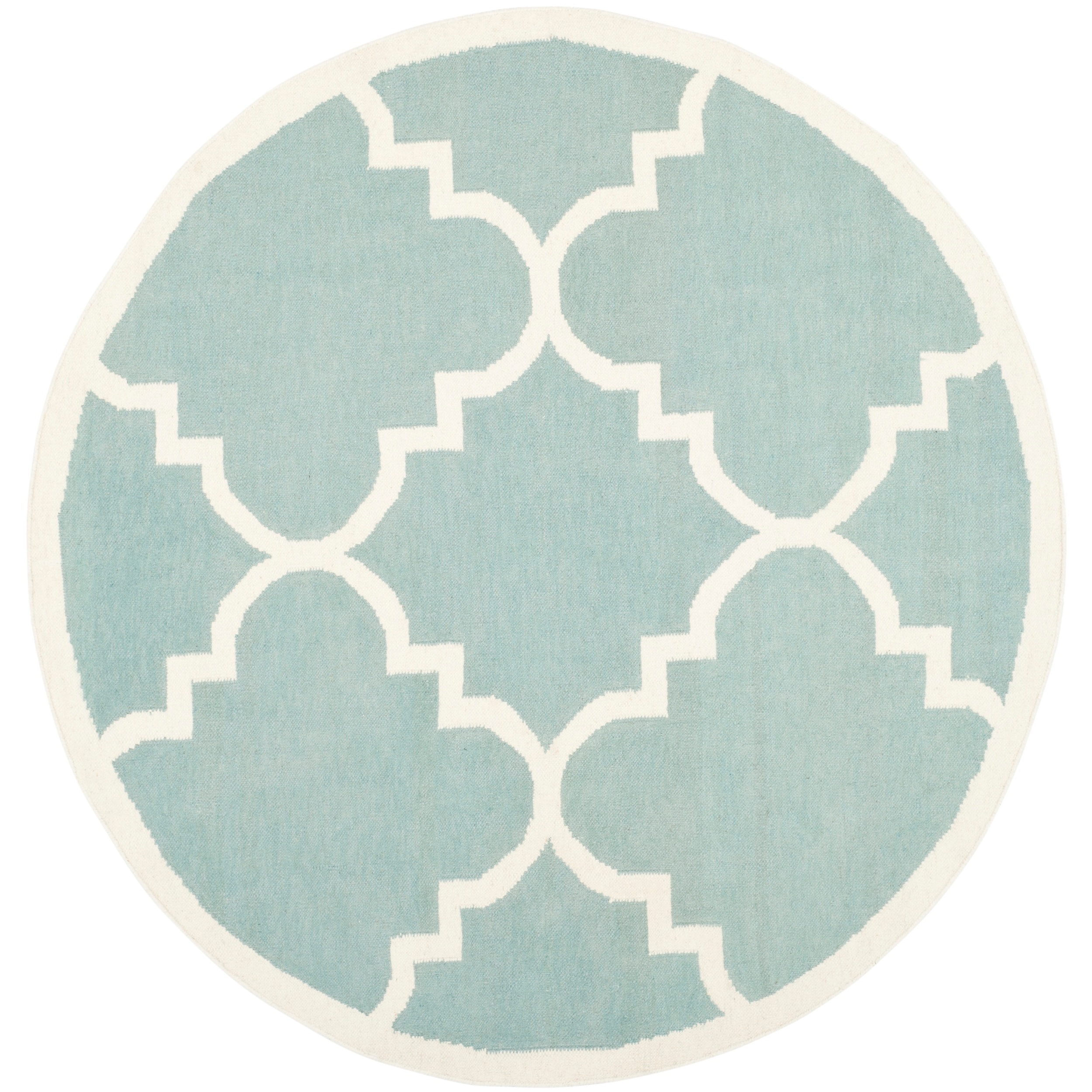 Safavieh Handwoven Moroccan Dhurrie Light Blue Wool Area Rug (6 Round)