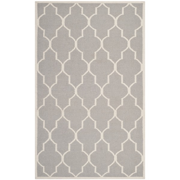 Safavieh Handwoven Moroccan Reversible Dhurrie Dark Grey Wool Area Rug - 9' x 12'