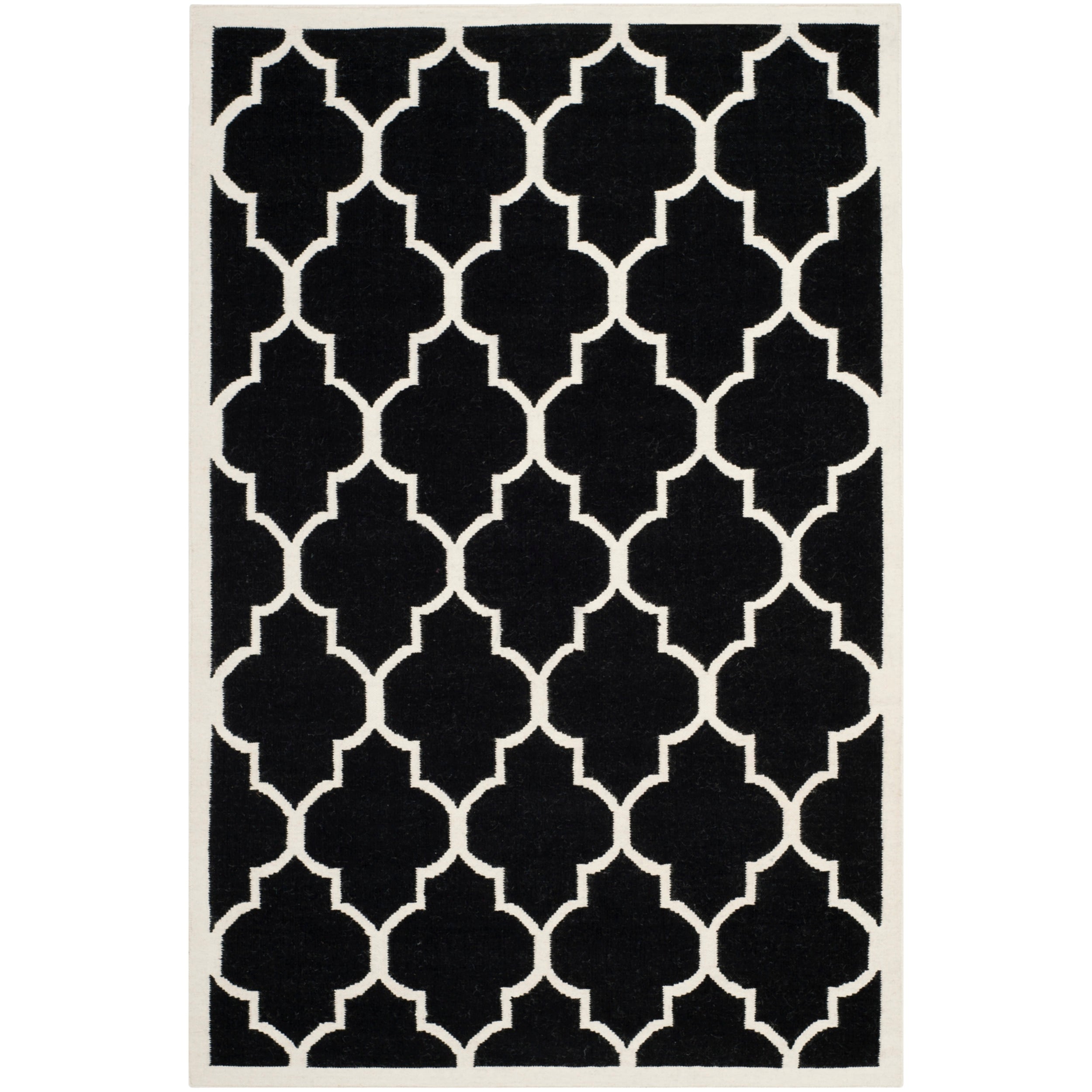 Safavieh Handwoven Moroccan Dhurrie Black Wool Area Rug (5 X 8)