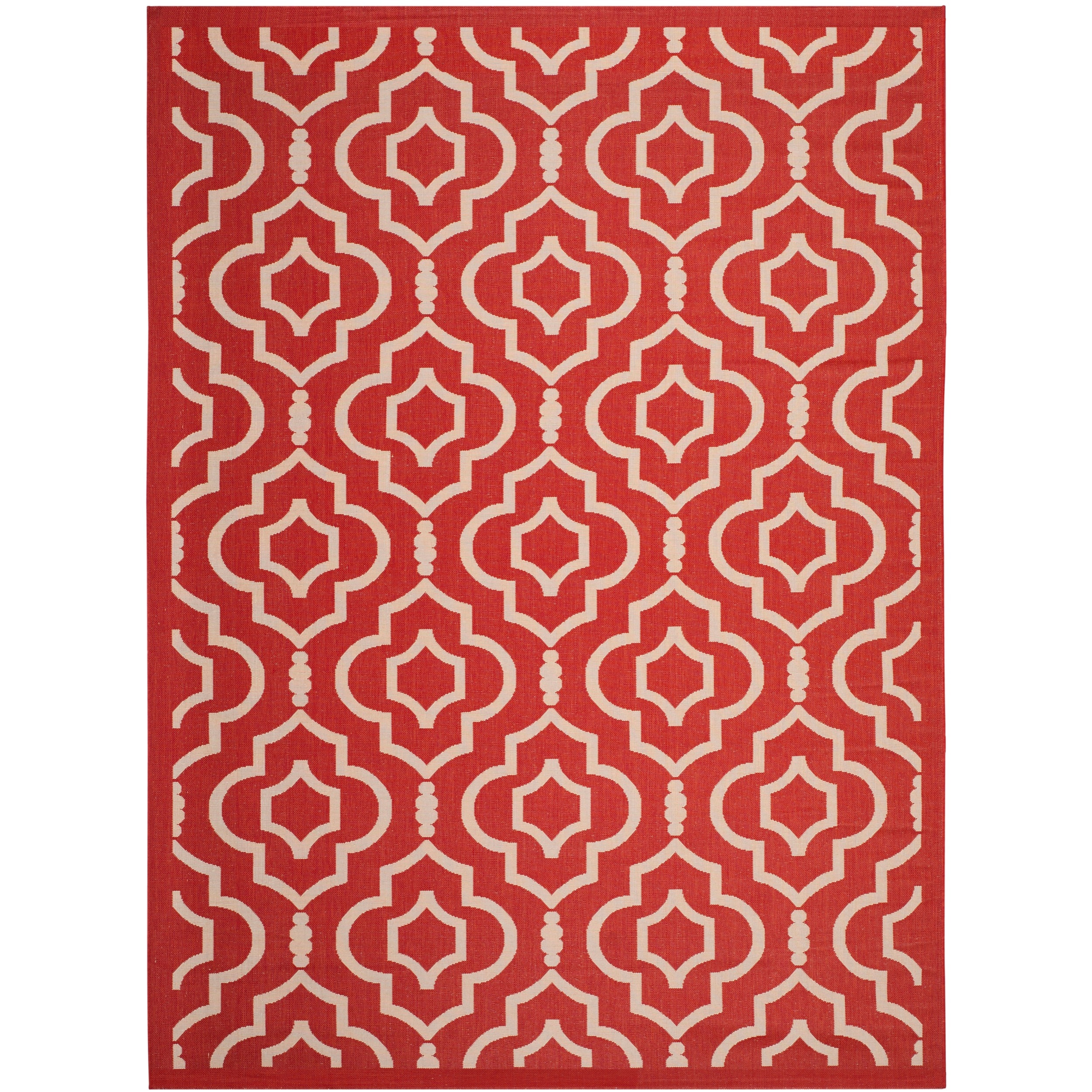 Safavieh Indoor/ Outdoor Courtyard Collection Red/ Bone Rug (8 X 11)