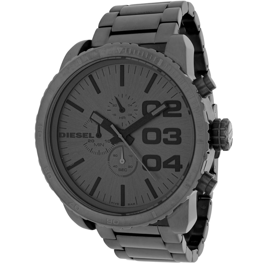 Diesel Men's DZ4215 'Double Down' Grey Chronograph Stainless Steel Watch