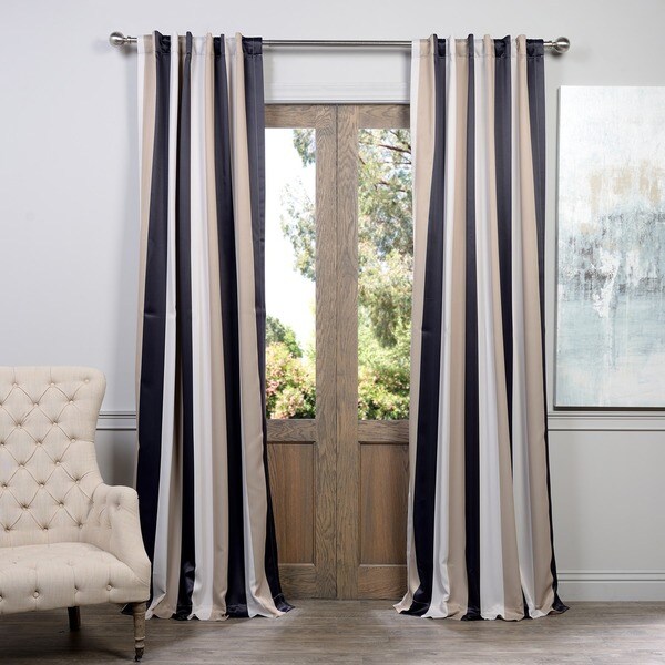 Exclusive Fabrics Georgetown Stripe Blackout Curtain Panel Pair - Free ...
