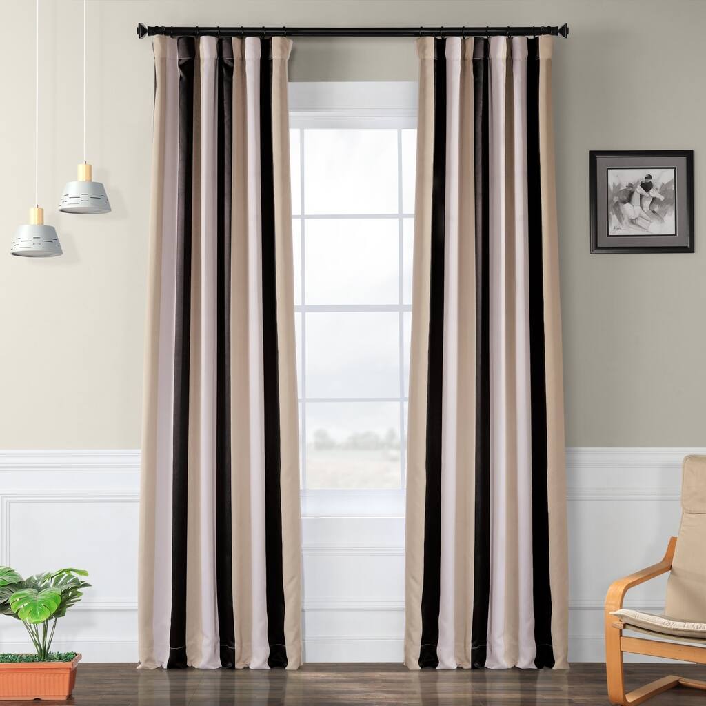 Exclusive Fabrics Georgetown Stripe Room Darkening Curtain Panel Pair (2 Panels)