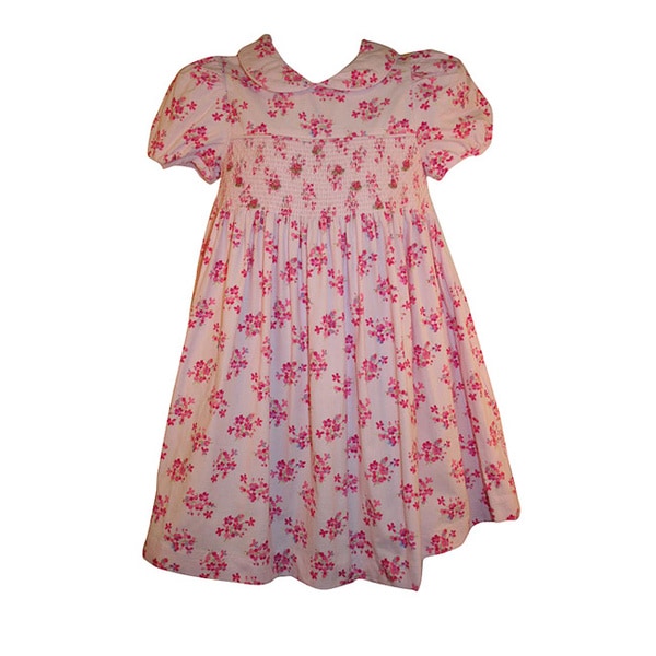 Laura Ashley Toddler Girl's Pink Floral Smocked Corduroy Dress Laura Ashley Girls' Dresses