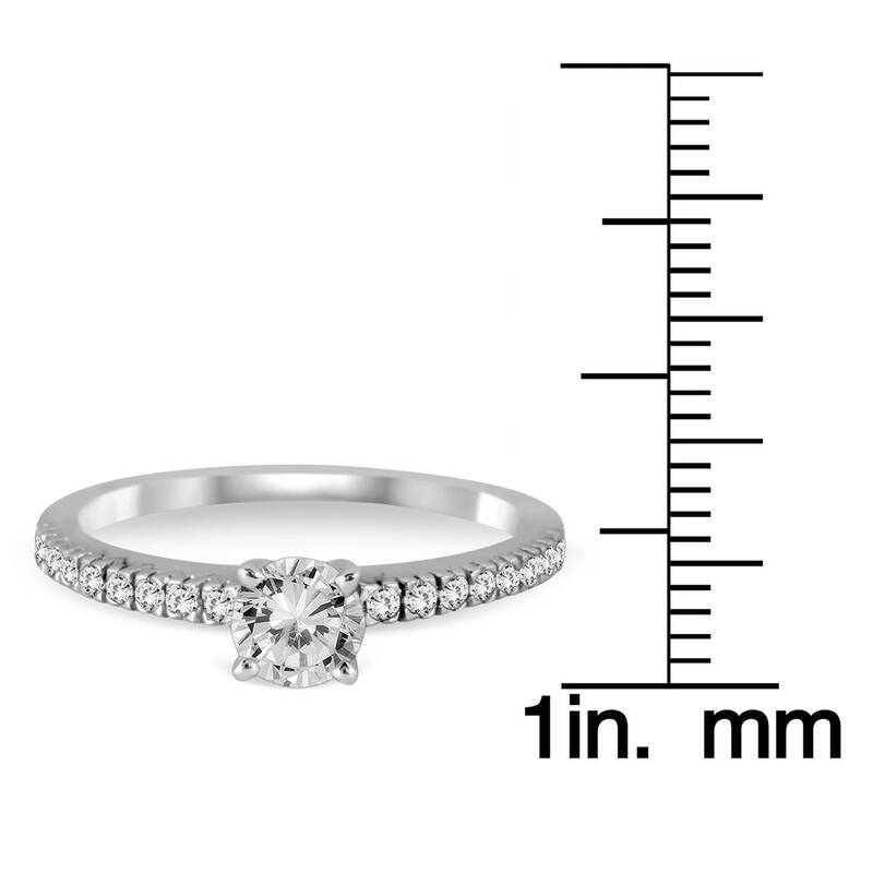 1 Carat TW Diamond Fishtail Pave Ring in 14K White Gold