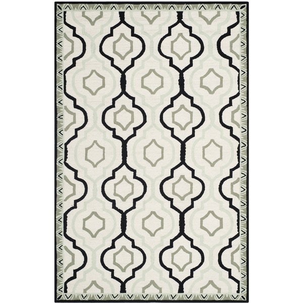 Safavieh Hand-made Chelsea Ivory/ Black Wool Rug - 7'9 x 9'9