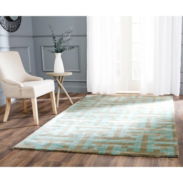 Safavieh Handmade Soho Light Blue Wool Rug - 7'6 x 9'6