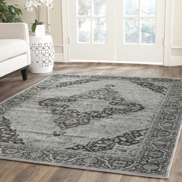 Safavieh Vintage Oriental Light Blue/ Multi Distressed Silky Viscose Rug - 8'10 x 12'2