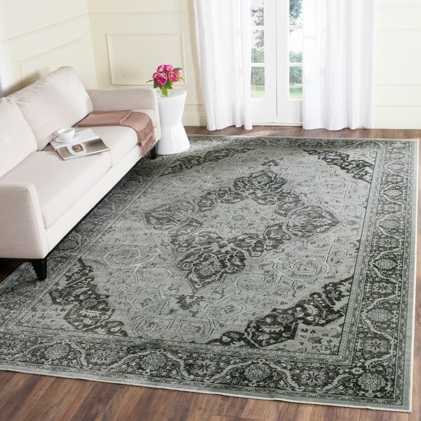 Safavieh Vintage Oriental Light Blue/ Multi Distressed Silky Viscose Rug - 8'10 x 12'2