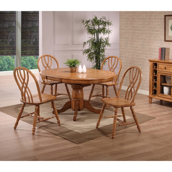 Shop Whitaker Furniture Missouri Oak Round Dining Set Free Shipping