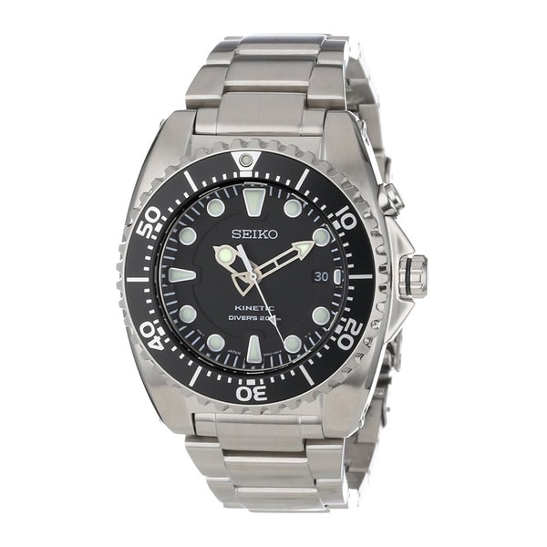 Seiko Men's Kinetic Silver Stainless Steel Automatic Watch Seiko Men's Seiko Watches