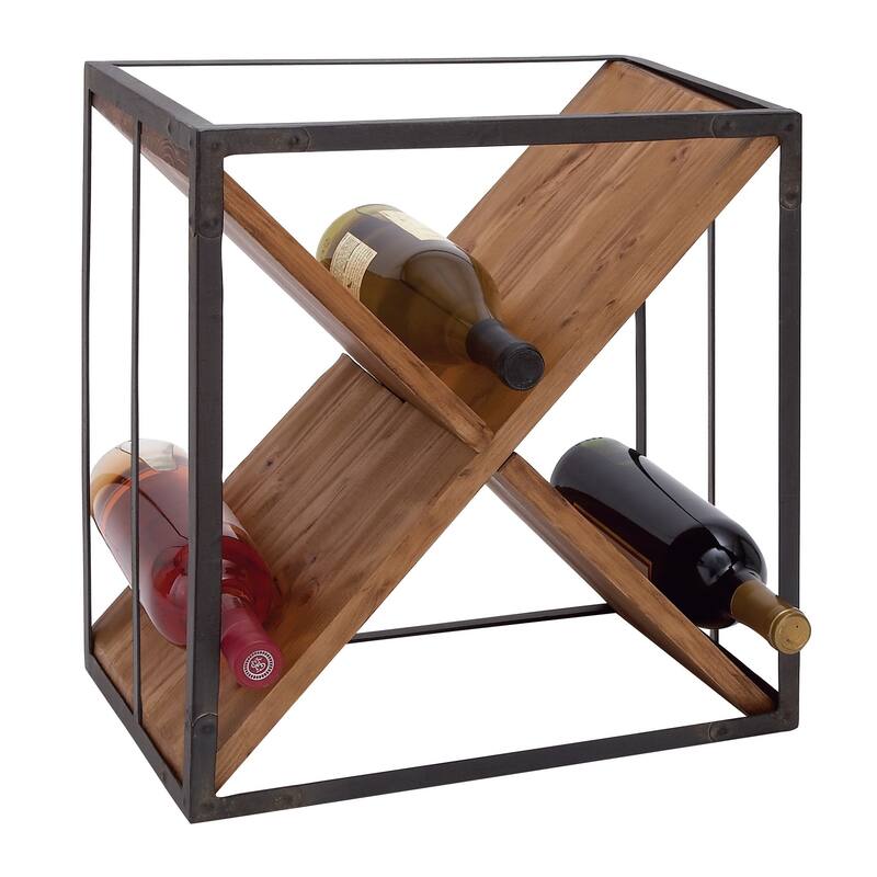 Black Wood 9 Bottle Wine Rack