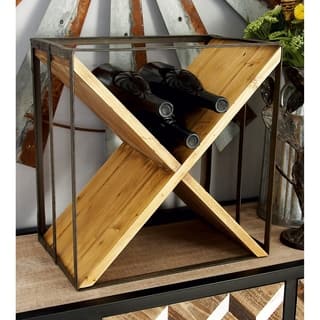 Embled Brown Wine Racks Online At Our Best Modern 16 X 15 Inch Square Metal And Wood Wine Rack By Studio 350