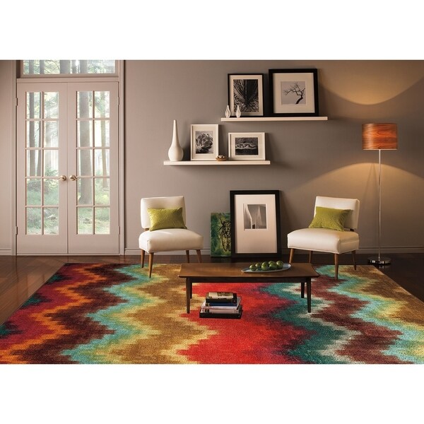 Mohawk Home Strata Painted Zig Zag Multi (5' x 8') - 5' x 8'