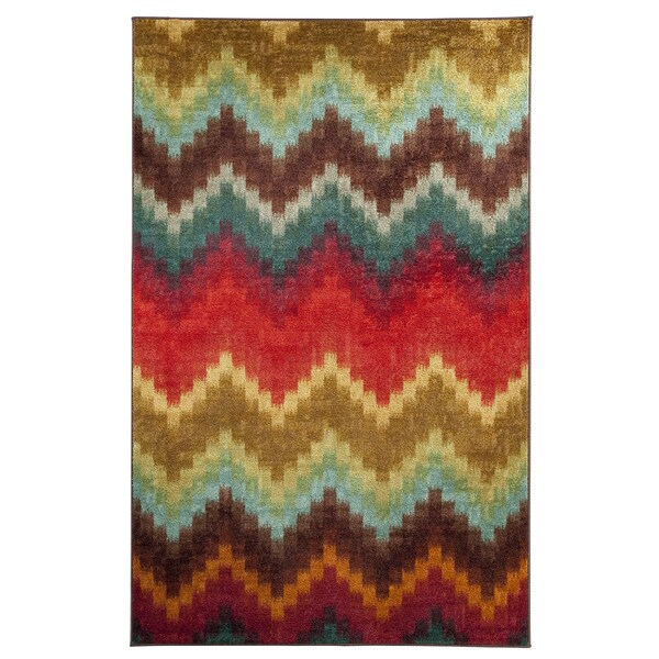 Mohawk Home Strata Painted Zig Zag Area Rug (7'6 x 10') - 7'6" x 10'