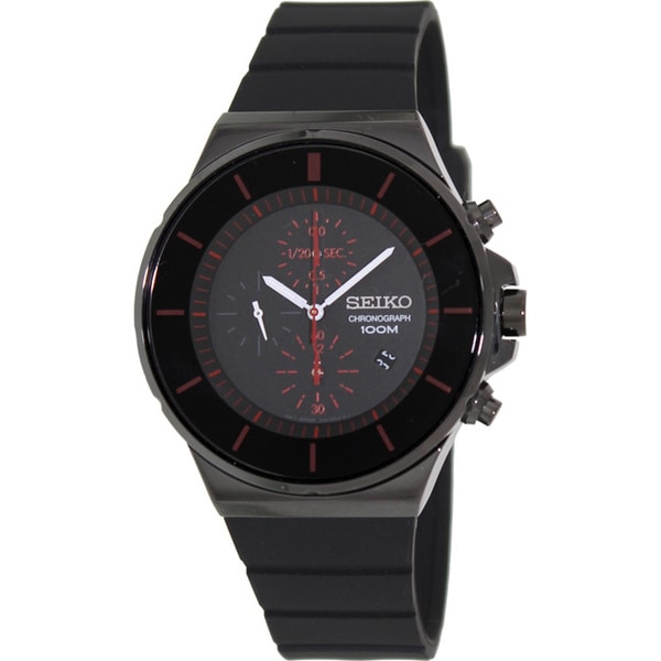 Seiko Men's SNDD61 Black Rubber Quartz Watch Seiko Men's Seiko Watches