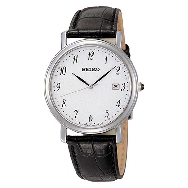 seiko mens watch white face