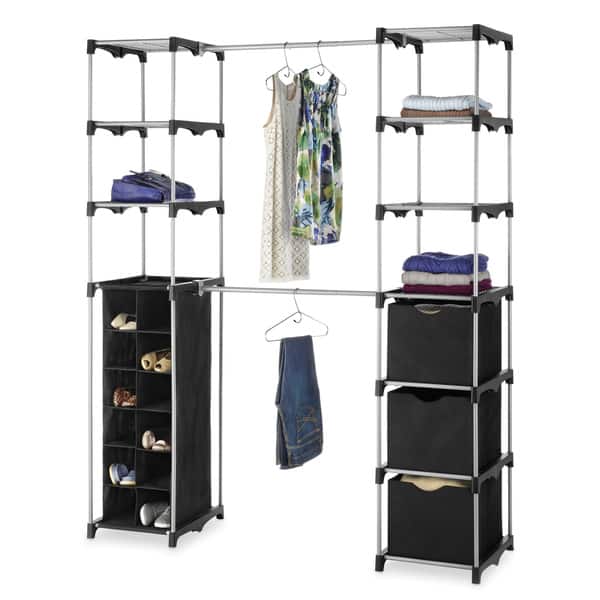 Whitmor 3 Tier Closet Storage Shelves - Shoe Rack and Home Organizer