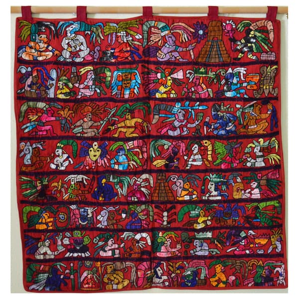 Handembroidered Red Mayan Tapestry (Guatemala) Bed Bath & Beyond