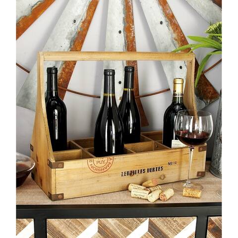 Farmhouse 14 X 18 Inch Wooden 8-Slot Wine Bottle Basket by Studio 350